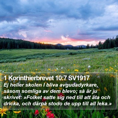1 Korinthierbrevet 10:7 SV1917 Bible Verse Image