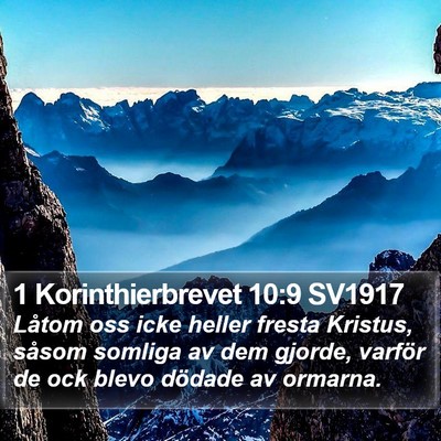 1 Korinthierbrevet 10:9 SV1917 Bible Verse Image