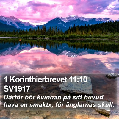 1 Korinthierbrevet 11:10 SV1917 Bible Verse Image