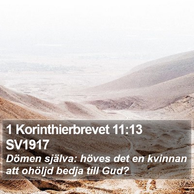 1 Korinthierbrevet 11:13 SV1917 Bible Verse Image