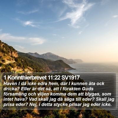 1 Korinthierbrevet 11:22 SV1917 Bible Verse Image