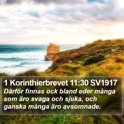 1 Korinthierbrevet 11:30 SV1917 Bible Verse Image