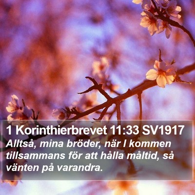 1 Korinthierbrevet 11:33 SV1917 Bible Verse Image