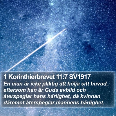 1 Korinthierbrevet 11:7 SV1917 Bible Verse Image