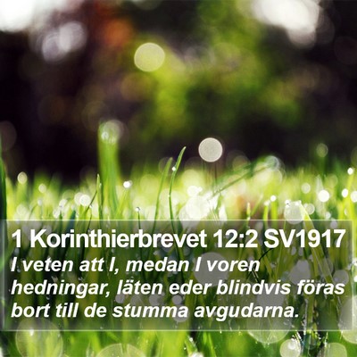 1 Korinthierbrevet 12:2 SV1917 Bible Verse Image