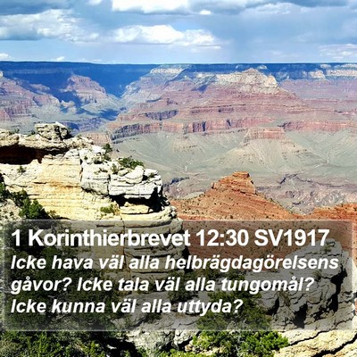 1 Korinthierbrevet 12:30 SV1917 Bible Verse Image