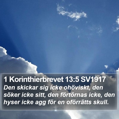 1 Korinthierbrevet 13:5 SV1917 Bible Verse Image
