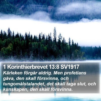 1 Korinthierbrevet 13:8 SV1917 Bible Verse Image