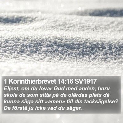 1 Korinthierbrevet 14:16 SV1917 Bible Verse Image