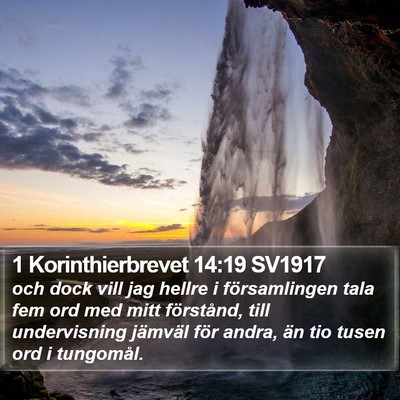 1 Korinthierbrevet 14:19 SV1917 Bible Verse Image