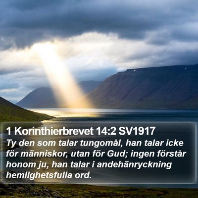 1 Korinthierbrevet 14:2 SV1917 Bible Verse Image