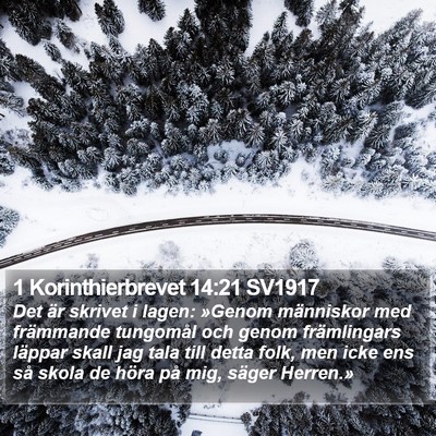 1 Korinthierbrevet 14:21 SV1917 Bible Verse Image