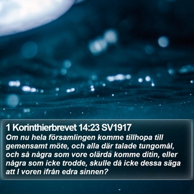 1 Korinthierbrevet 14:23 SV1917 Bible Verse Image