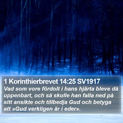 1 Korinthierbrevet 14:25 SV1917 Bible Verse Image
