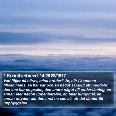 1 Korinthierbrevet 14:26 SV1917 Bible Verse Image