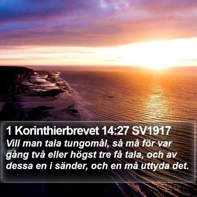 1 Korinthierbrevet 14:27 SV1917 Bible Verse Image