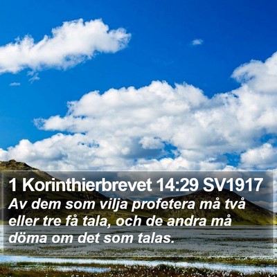 1 Korinthierbrevet 14:29 SV1917 Bible Verse Image
