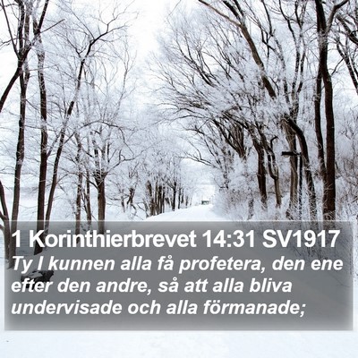 1 Korinthierbrevet 14:31 SV1917 Bible Verse Image