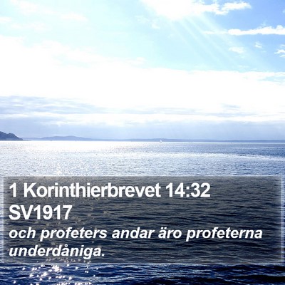 1 Korinthierbrevet 14:32 SV1917 Bible Verse Image