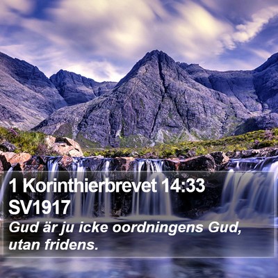1 Korinthierbrevet 14:33 SV1917 Bible Verse Image