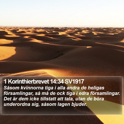 1 Korinthierbrevet 14:34 SV1917 Bible Verse Image