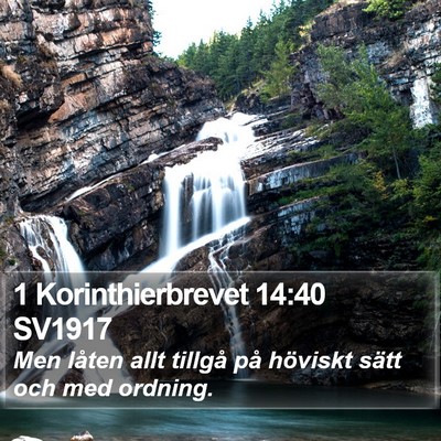 1 Korinthierbrevet 14:40 SV1917 Bible Verse Image