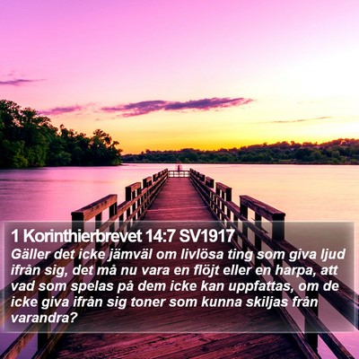 1 Korinthierbrevet 14:7 SV1917 Bible Verse Image