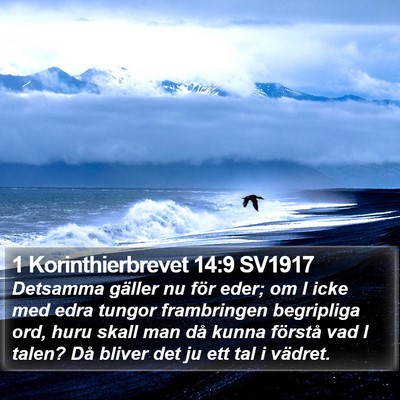 1 Korinthierbrevet 14:9 SV1917 Bible Verse Image