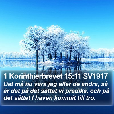 1 Korinthierbrevet 15:11 SV1917 Bible Verse Image