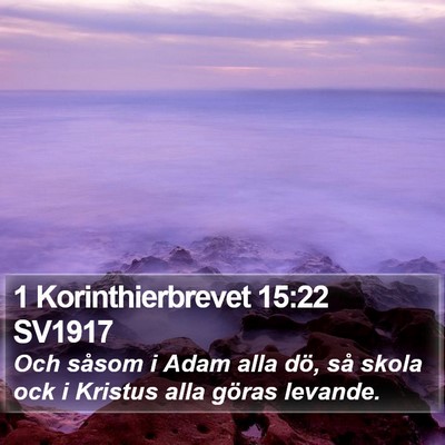 1 Korinthierbrevet 15:22 SV1917 Bible Verse Image