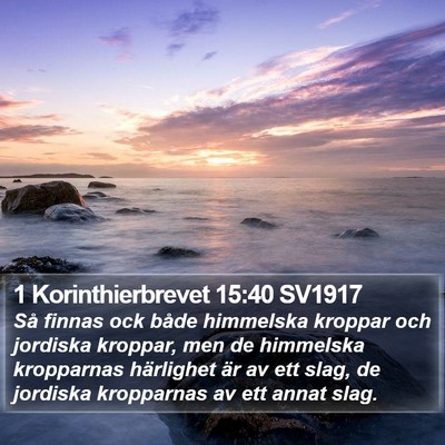 1 Korinthierbrevet 15:40 SV1917 Bible Verse Image