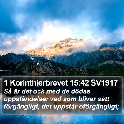 1 Korinthierbrevet 15:42 SV1917 Bible Verse Image