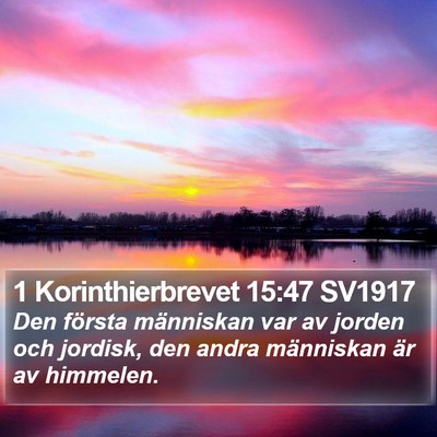 1 Korinthierbrevet 15:47 SV1917 Bible Verse Image