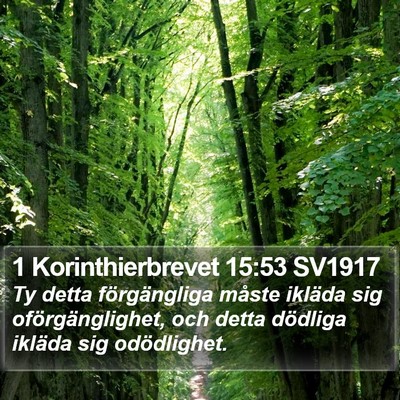 1 Korinthierbrevet 15:53 SV1917 Bible Verse Image