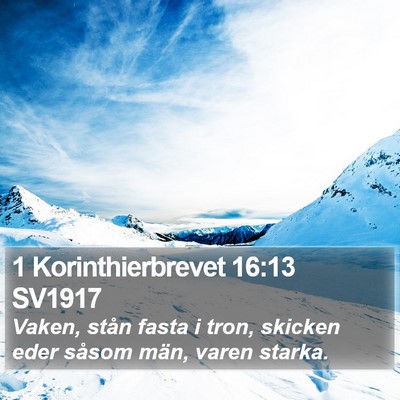 1 Korinthierbrevet 16:13 SV1917 Bible Verse Image