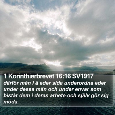 1 Korinthierbrevet 16:16 SV1917 Bible Verse Image