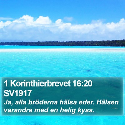1 Korinthierbrevet 16:20 SV1917 Bible Verse Image