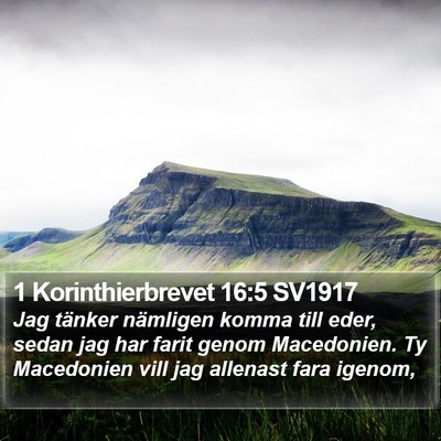 1 Korinthierbrevet 16:5 SV1917 Bible Verse Image