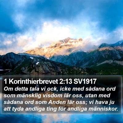 1 Korinthierbrevet 2:13 SV1917 Bible Verse Image