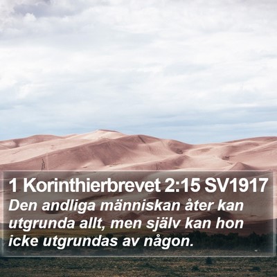 1 Korinthierbrevet 2:15 SV1917 Bible Verse Image