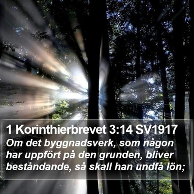 1 Korinthierbrevet 3:14 SV1917 Bible Verse Image
