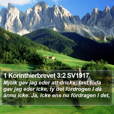 1 Korinthierbrevet 3:2 SV1917 Bible Verse Image
