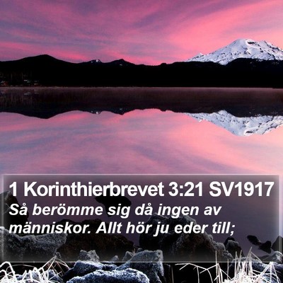 1 Korinthierbrevet 3:21 SV1917 Bible Verse Image