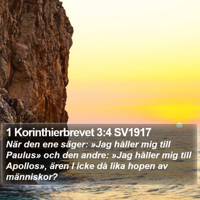 1 Korinthierbrevet 3:4 SV1917 Bible Verse Image