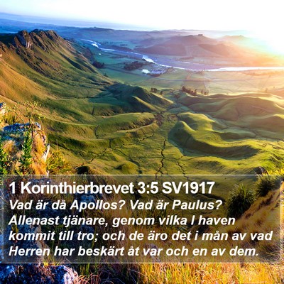 1 Korinthierbrevet 3:5 SV1917 Bible Verse Image