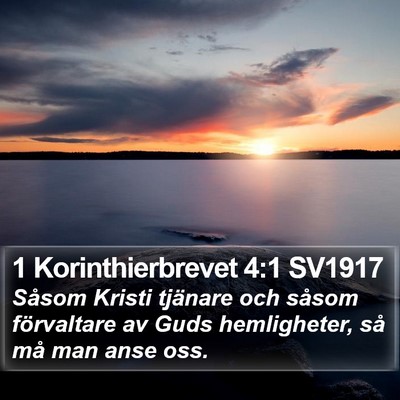 1 Korinthierbrevet 4:1 SV1917 Bible Verse Image