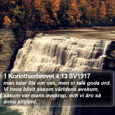 1 Korinthierbrevet 4:13 SV1917 Bible Verse Image