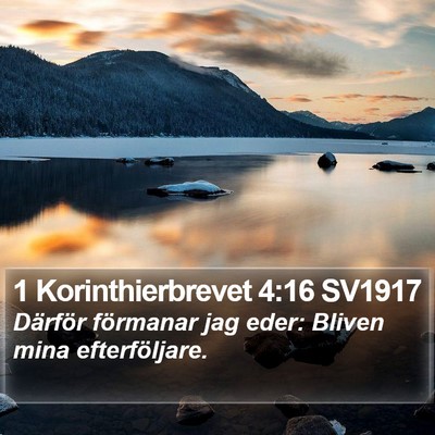 1 Korinthierbrevet 4:16 SV1917 Bible Verse Image