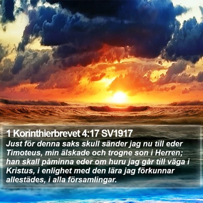 1 Korinthierbrevet 4:17 SV1917 Bible Verse Image