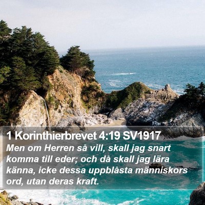 1 Korinthierbrevet 4:19 SV1917 Bible Verse Image
